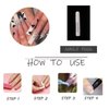 MISUD French Tip Press on Nails Long Coffin False Nails Glossy Fake Nails Rhinestone & Glitter Glue on Nails Black and White Acrylic Nails with Designs for Women and Girls 24Pcs