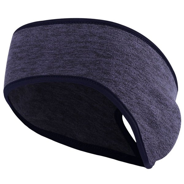 Women’s Ponytail Headband Ear Warmer Head Wrap Yoga Hair Band Running Sweatband (Navy-blue)