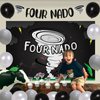 Sursurprise Tornado Birthday Party Decorations, Fournado 4th Fourth Birthday Party Supplies, FOUR NADO Backdrop Banner Cake Topper Balloons for 4 Years Old Boys Girls