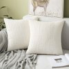 MIULEE Pack of 2 Pillow Covers 18 x 18 Inch Cream White Super Soft Corduroy Decorative Throw Pillows Couch Home Decor for Cushion Sofa Bedroom Living Room