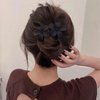 Mdscve 5Pcs Flower Flat Hair Clips for Women Matte Flat Hair Claw French Alligator Clips Non-Slip Cute Duck Billed Flat Claw Clips for Thick Hair for Girls