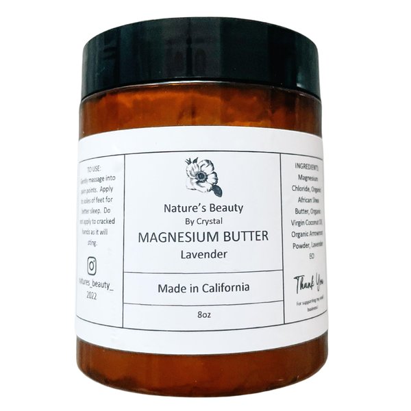 8oz ORGANIC LAVENDER MAGNESIUM LOTION | Handmade | All Natural | Vegan | Cruelty-Free | U.S. Made 8oz