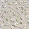 5D Embossed Flower Nail Art Stickers, 2 Sheets Self Adhesive White Daisy Nail Decals Spring Nail Art Decorations Supplies Summer Flower Nails Adhesive Sliders for Women Girls DIY Nail Salons