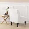 JIAN YA NA Armless Accent Chair Cover, Stretch Armless Chair Slipcover Spandex Armless Chair Covers Slipper Chair Slipcover Furniture Protector Covers for Living Room Bedroom(Knitted, White)
