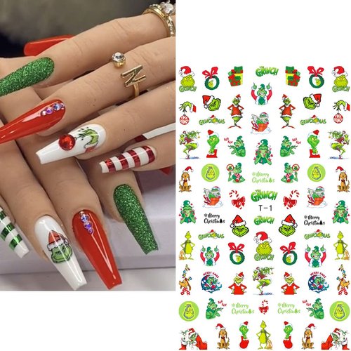 8 Sheets Christmas Nail Art Stickers 3D Christmas Nail Decals Xmas Tree Santa Claus Nail Stickers Designs Holiday Winter Xmas Nail Stickers for Women Girls Kids Christmas Nail Decoration Accessories