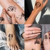 Ooopsiun 30 Sheets Small Black Mountain Planet Temporary Tattoos for Men Women - Unique Realistic Waterproof Forest Triangle Designs Body Art Tattoos for Adults