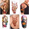 Temporary Tattoo Adult Sleeve, Sugar Skull Mushroom Floral Tribal Eye Half Arm Sleeve Fake Tattoos for Adults Women Men, Waterproof Tiny Tattoos Sticker for Girls Boys and Kids, 77 Sheets