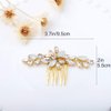 Olbye Wedding Hair Comb Leaf Headpiece for Bride and Bridesmaids Crystal Bridal Hair Accessories (Gold)