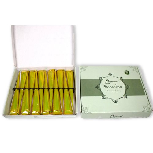 Plantovika 100% Natural and Pure Henna Cone, Ready to use paste for Reddish Brown Hair Color (Pack of 12)