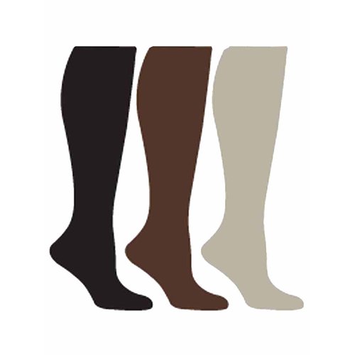 Black Beige Brown 6-Pack Compression Socks