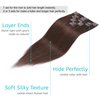 Clip in Hair Extensions Real Human Hair, S-noilite Real Human Hair Brown Hair Extensions Medium Brown 20inch 105g 8pcs Straight Silky Clip in Remy Hair Extensions For Women Natural Hair #4