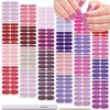 DANNEASY 24 Sheets Full Nail Wraps Nail Polish Stickers for Women Solid Color Nail Polish Strips Gel Nail Strips Self Adhesive Fingernail Stickers Manicure Kit with 1pc Nail File, Cuticle Stick