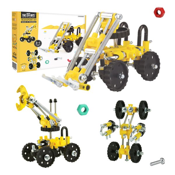 The Off Bits Build Your Own Excavator Toy, 150+ Pcs Vehicle Construction Toys, LoaderBit Educational Stem Building Toys, Steam Gift for Boys Girls, Engineering Kit for Kids 8 9 10 11 12 Years Old