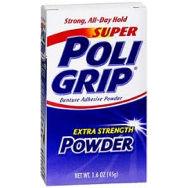 Super Poligrip Denture Adhesive Powder-1.6 oz (Pack of 4) by Super Poli-Grip