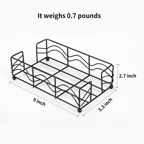 Ebristar Guest Towel Napkin Holder, Elegant Disposable Paper Hand Towel Holder, Modern Black Napkin Holder Storage Tray, Sturdy Guest Towel Holder Tray for Bathroom Kitchen Dining Table - Rectangle