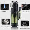 Navpeak Jet Lighter Windproof Turbo Strong Flame Gas Butane Refillable Torch Lighter with Butane Window Gadgets for Men & Women (Butane not Included) (Clear)