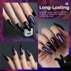 Modelones Cat Eye Gel Nail Polish- 6 Pcs 3 Colors 9D Magnet Black Blue Purple Glitter Holographic Gel Polish Set with Matte & Glossy Top Base Coat Soak Off LED Gel Kit Nail Art Manicure DIY Salon Home