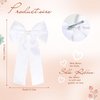 NCMAMA 2Pcs Hair Bows for Girls Hair Clip White Silk Hair Bow Ribbon Hair Accessories for Women Toddlers Infant Teens Kids