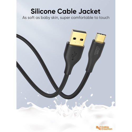 CableCreation USB A to USB C Cable 6ft 2-Pack, USB C Cable 3A Fast Charging, Work for Car Carplay, Steam Deck, iPhone 15, Galaxy S23 S23 S20 Note 10, MacBook Pro/Air, Galaxy, Pixel, Black
