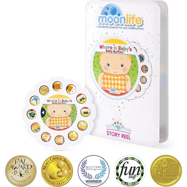 Moonlite Storybook Reels for Flashlight Projector, Kids Toddler | Where is Baby’s Belly Button | Single Reel Pack Story for 12 Months and Up