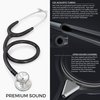 MDF Instruments, ProCardial Cardiology Stethoscope, Stainless Steel, Adult, Dual Head, Black Tube, Black Chestpiece-Headset, MDF797BO