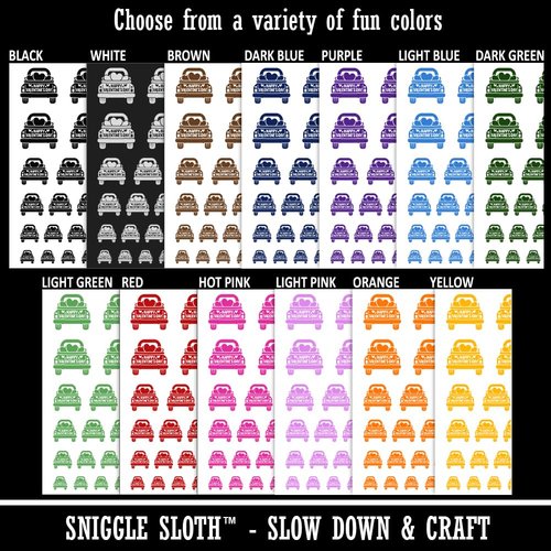 Happy Valentine's Day Truck Temporary Tattoo Water Resistant Fake Body Art Set Collection - Light Green (One Sheet)