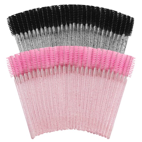 Kmchilj 100Pcs Disposable Mascara Brush Mascara Brush Applicator Eyelash Cleansing Makeup Eyelash Brush Tool Crystal Eyelash Wand