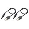 MECCANIXITY USB to DC Power Cable 0.3 M USB to DC 5.5mm x 2.1mm 5v Power Cord Black for Mini Fan Camera Mobile Phone Tablet Devices 2 Pcs