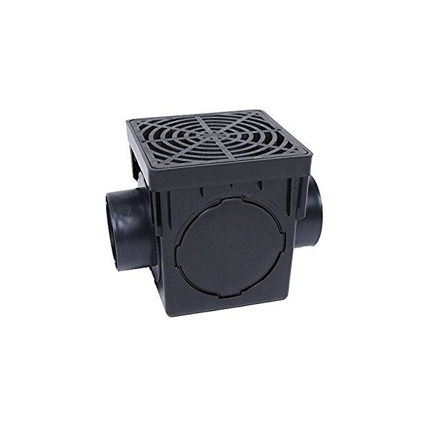 StormDrain Square Catch Basin Yard Drainage Kit with Debris Trap (12 Inch, Black)