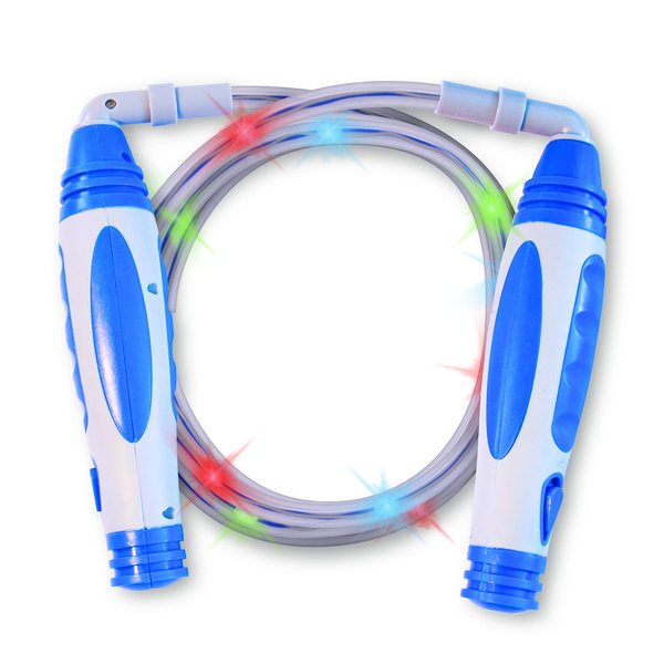 Geospace Sparkler LED Jump Rope with Kinetic-Powered Lights (Assorted Colors)