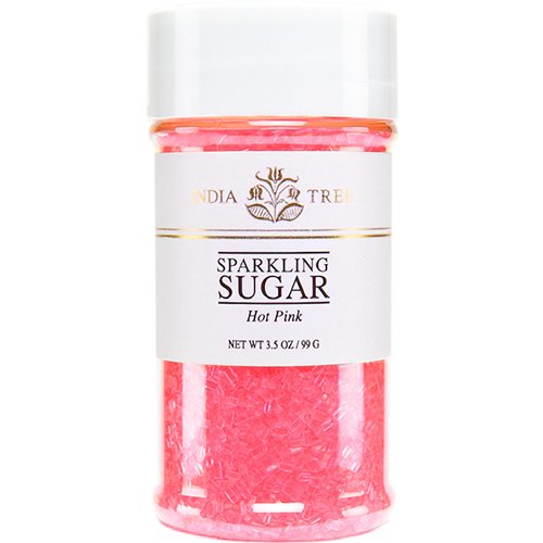 Pure Hot Pink Sparkling Sugar , Shimmery Sugar Sprinkles for Baking and Decorating, Small , 3.5 Oz Jar (Pack of 1)