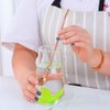 Color ME 10 pcs Metal Straw Spoons with 2 Cleaning Brushes, Reusable Drinking Spoon Straws for Iced coffee, Iced tea, Milkshake, Cocktail, Smoothies
