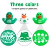 Wehhbtye 36Pcs St. Patrick's Day Rubber Ducks - 2 inch Green Shamrock Irish Day Rubber Duckies - Squeaky Green Duck Pool Float Bath Decor Gift for Irish St. Patrick's Day Easter Day Party Favor