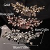 Teyglen Rhinestone Flower Bride Wedding Hair Comb Headband Crystal Hair Pieces Headpieces with Rhinestones Hair Accessories Handmade Bridal Side Hair Combs for Women Bride Girls (Rose gold)