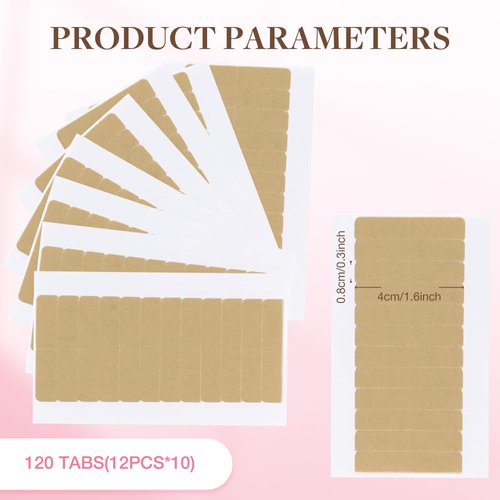 GOO GOO Hair Extension Tape Double Sided Adhesive Replacement Tape, Professional Strong Tapes for Tape in Hair Extensions 120pcs, 1.6 * 0.3inch per Piece