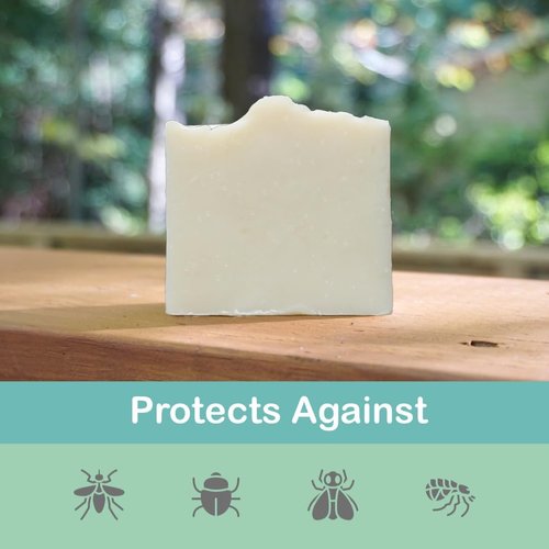 Brooksie Naturals Insect Repellent Body Soap 2 Pack Handmade with Natural Citronella, Lemon Grass Essential Oils DEET Free. Protects Against Mosquitos, Flies, and Ticks