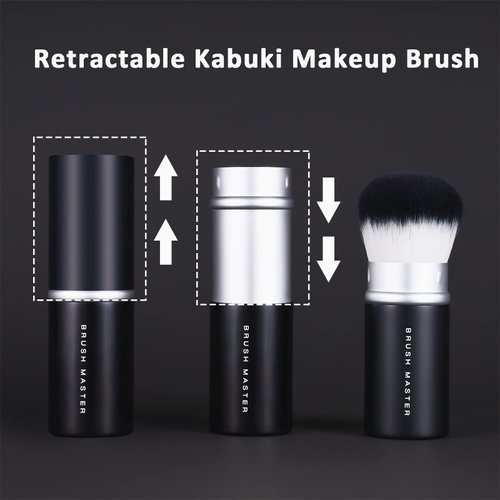 Brush Master Retractable Kabuki Makeup Brush for Blush, Bronzer, Foundation, Powder, Travel Face Cosmetic Brush