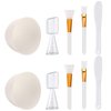 Tecbeauty Face Mask Mixing Bowl Set, 10 Pcs DIY Facemask Mixing Tool Kit with Silicone Facial Mask Bowl Brushes Stick Spatula Measuring Cup (White)