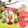 11.2" Metal Bird Feeder Rain Guard, Red Dome Cover Umbrella Shade for Hummingbird Oriole, Squirrel Baffles for Bird Feeders