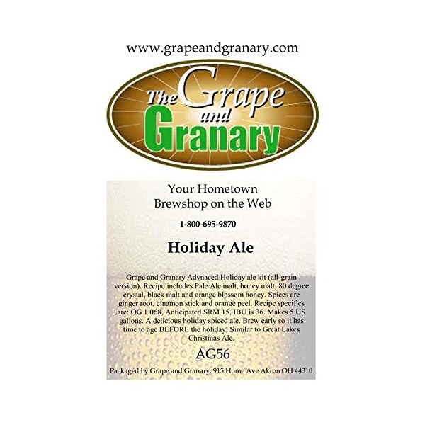 Grape and Granary All Grain Holiday Ale Beer Brewing Kit- For 5 US Gallons