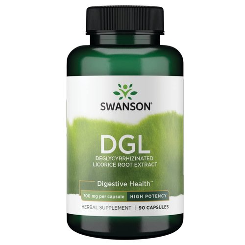 Swanson High Potency DGL (Licorice) - Herbal Supplement Promoting Digestive Health '&' GI Tract Support - Natural Stomach Soother Made with Licorice Root Extract - (90 Capsules, 750mg Each)