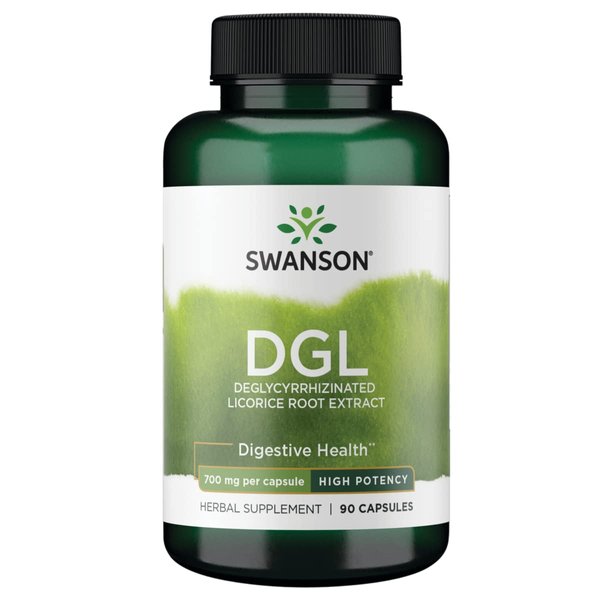 Swanson High Potency DGL (Licorice) - Herbal Supplement Promoting Digestive Health '&' GI Tract Support - Natural Stomach Soother Made with Licorice Root Extract - (90 Capsules, 750mg Each)
