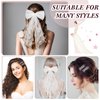 3 Pcs Bachelorette Party Decorations Bridal Pearl White Hair Bow Bridal Silver Hair Clips Letter Clip Pins for Bridal Wedding Party Favors