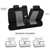 VarCozy Car Seat Covers Full Set, Front & Split Rear Bench for Car, Universal Cloth SUV, Sedan, Van, Automotive Interior Covers, Airbag Compatible, Black&Grey (VC-01-B1)