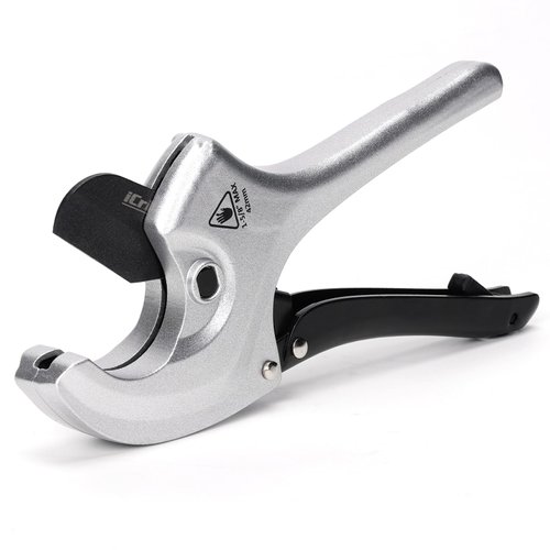 iCrimp PVC Pipe Cutter Cuts up to 1-5/8", Heavy-Duty Aluminum Ratchet Pipe Cutter Tool, Easy One-hand Operation Tube Cutter, PEX Cutting Tool for PEX, PVC, Platic Hose and Plumbing Pipe