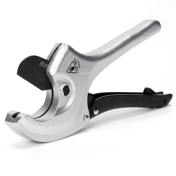 iCrimp PVC Pipe Cutter Cuts up to 1-5/8", Heavy-Duty Aluminum Ratchet Pipe Cutter Tool, Easy One-hand Operation Tube Cutter, PEX Cutting Tool for PEX, PVC, Platic Hose and Plumbing Pipe