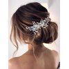 Catery Rhinestones Bride Wedding Hair Comb Silver Bridal Side Comb Wedding Hair Piece Bead Bridal Hair Piece Clips Hair Accessories for Women and Girls (A silver)