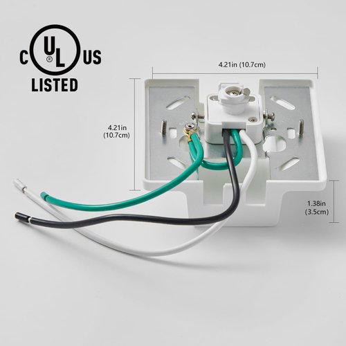 VANoopee H Track Floating Canopy Connector White for Single Circuit H Type Track Rail, H Track Rail Cover Compatible with Halo Track System, LED Track Lighting Accessories, Easy Install