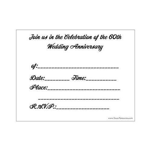 60th Wedding Anniversary Invitations Adirondack Chairs - 50/pk