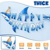 WERNNSAI Shark Happy Birthday Banner - Shark Party Decorations for Kids Boys Pre-strung Shark Birthday Banner Ocean Theme Party Supplies Beach Under The Sea Theme Party Hanging Wall Decor